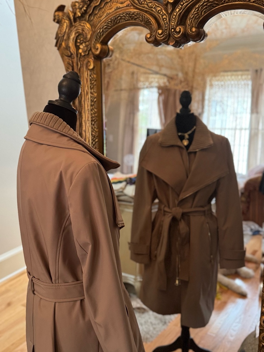 Halston Heritage Taupe Belted Trench Coat